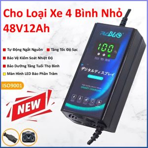 Sạc Xe Điện 48V 12Ah 20Ah 60V 72V 84v Tự Ngắt Chống Phồng Bình-7 Đèn Báo Thông Minh