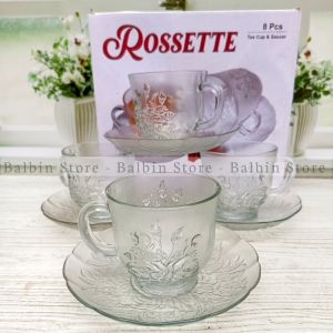 Gratis 4 pcs sendok teh satu set cangkir 8 pcs isi 4 cangkir teh dan 4 piring tatakan bahan tebal