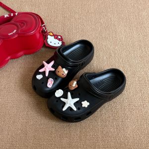 Free Shipping 2.5Cm Classic Style Perforated Sandals For Women Thick-Soled Non-Slip EVA Slippers Summer Height-Increasing Garden Shoes For Couples MenS Style