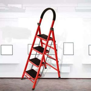 SUN HARDWARE Red Black Version Super Alloy Four Step Ladder