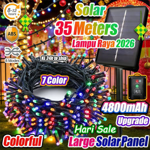 🔥Ready Stock🔥Lampu Solar Outdoor Waterproo 35m 400LED Lampu Raya Solar fairy light Lampu Hiasan Hari raya Auto on/off Lampu led light strip Lampu kelip kelip