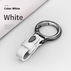 YZLong Luxury Leather Keychain with Metal Ring and Adjustable Strap for Car Keys and Daily Use