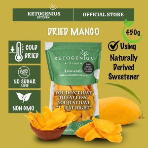 Ketogenius Kitchen Cold-Dried Soft Mango (100g/200g/450g) Mangga Kering Sejuk - Zero Sugar Added Diabetic friendly Low Carb Diet No Sugar Tanpa Gula