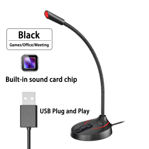 (Ship in 24hrs)Wired USB office home conference microphone Condenser Mic Desktop voice recording Computer Gaming Adjustable Mic High-Definition Audio
