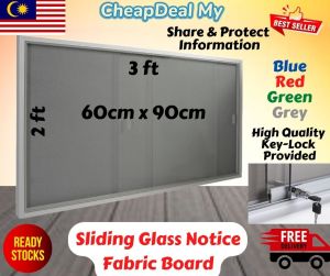 CheapDealMy Sliding glass notice fabric cabinet school office lobby carpark