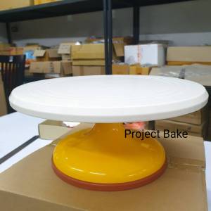 แป้นหมุนแต่งหน้าเค้ก รุ่นท็อปพลาสติกสีขาว แป้นหมุนขนาด 12 นิ้ว