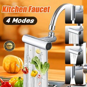 4 in 1 Faucet Extender Sink Faucet Connector 4 Modes Kitchen Sink Waterfall Faucet Splash-proof Outlet Universal 360° Rotation
