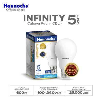 Hannochs Lampu Bohlam LED Infinity 5W Cahaya Putih