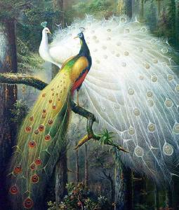 75*65cmDMC color Cross stitchFull Embroidery kitForest love bird peacock Cross-Stitch painting home wall decor