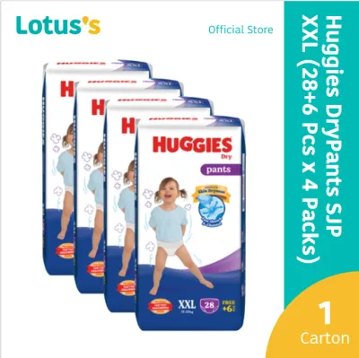 Huggies Dry Pants SJP XXL (28+6 Pcs x 4 Packs)(1 Carton)