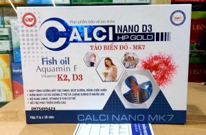 Viên uống Calci Nano D3 HP Gold - Giúp bổ sung calci  phòng ngừa loãng xương giúp xương chắc khỏe   tăng cường phát triển hệ xương ở trẻ em  chống còi xương  tăng chiều ca - hộp 2 lọ x 30 viên