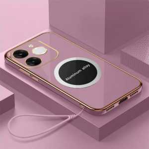 Case Itel A80 4G P65 4G A50 4G P55 4G S23 A70 P40 A60 A60S S23 Plus Case Soft Casing Plating Magnetic Ring Magsafe Terbaru Premium Silicone Cover