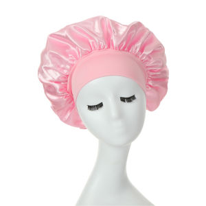 Silk Wide Brim Satin Cloth Womens Hair Hat Bonnet Elastic Band Headwear Bonnets for Women