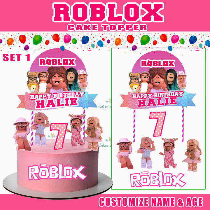 Roblox Girl Pink Cake Topper With Name And Age Lazada Ph 1476