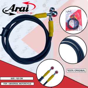selang kabel rem depan arai 120cm karbon black slang rem arai universal MJ55