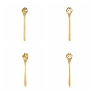SUN ME Kitchen Home Cute Dessert Stainless Steel Dog Cat Paw Milk Spoon Teaspoon Coffee Stirrers Stirring Tool