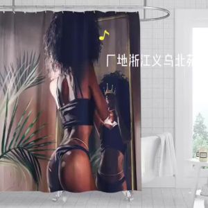 3D Europe Seaside Town Shower Curtain Blue Sea Nature Scenery Digital Printing Eco-Friendly Polyester Fabric Home Decor 12 Hooks