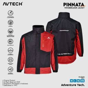 AVTECH - Jaket Pria Wanita Windbreaker Water Repellent Gorpcore Outdoor Hiking Gunung Camping Motor Harian Hujan - PINNATA