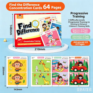 Spot The Difference Cards Puzzle Game Kids Educational Toy Visual Perception Focus Logic Thinking
