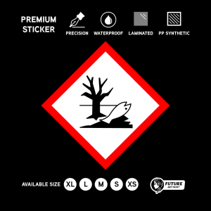 GHS Environment Sticker Safety Label | Aquatic Toxic Chemical Hazard Warning Sign | Workplace Compliance