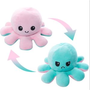 Reversibles Octopus Kids Plushie Plush Doll Double-Sided Flip Animal Plushie Toy Cute Toys for Pulpos Kid Girl Christmas Gift