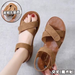 Sandal quai chéo nữ hot trend kiểu dáng thời trang chất liệu da pu đi mềm êm chân