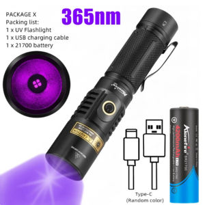 Alonefire SV67 20W 395/365nm UV Flashlight USB Rechargeable Blacklight Curing Cat Tinea Pet Urine Stain Marker Leakage Ore Money Detection Torch