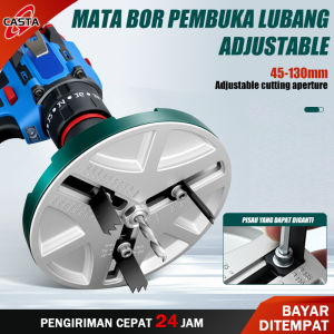 CASTA Mata Bor Pelubang Kayu Jangka 45-130mm Adjustable Circle Hole Saw Triple Blade - Lubang Bulat Rapi untuk Lampu Downlight Spotlight Speaker Triplek Termurah