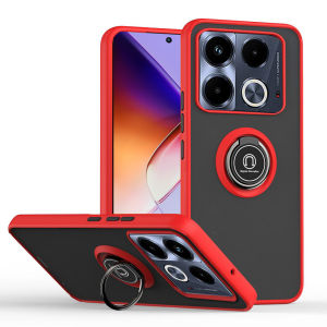 Infinix Note 40 Pro 5G 2024 Hard PC Matte Camera Shockproof Casing For Infinix Note40Pro Note 40Pro Note40 40 Pro + 5G 4G 2024 Phone Case Car Magnetic Holder Ring Protect Back Co