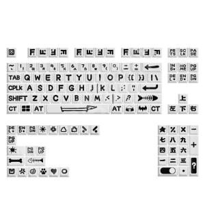 126pcs Thick PBT Keycaps Enhances Readability in Black and White for Programmers and Gamers Mechanical Keyboards