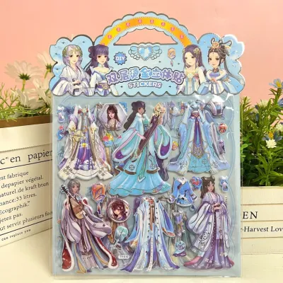 1 Tấm 2 Lớp Sticker Hình Dán Thay Trang Phục Thời Trang Công Chúa & Nhân Vật Hoạt Hình Hottrend