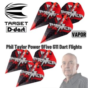 TARGET DARTS FLIGHT- VAPOR/VAPOR S Phil Taylor Power 9Five G11 Pro Ultra Dart Flights (3Pcs/Pack)
