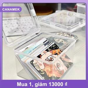 【CANAMEK】 Korean Transparent Storage Box Blind Box Card Photocard Storage Box Photo Card Organizer Classification Flip Box