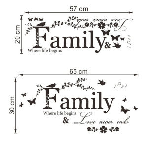[Alex Do] Hot Sale Family Letter Quote Removable Vinyl Decal Art Mural Home Decor Wall Stickers