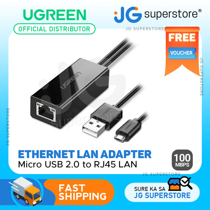[CLEARANCE] UGREEN Micro USB 2.0 to RJ45 LAN Adapter with 100 Mbps ...