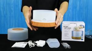 500ml Wood Grain Humidifier With Essential Oil 7 LED Ultrasonic Aromatpy Diffuser Air Purifier