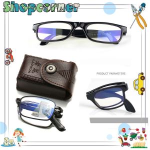 Kacamata Baca Lipat Portabel Hitam Kacamata Fokus Kacamata Baca Plus Ajaib Auto Focus