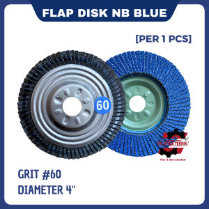 PER 1 PCS AMPLAS SUSUN NB BLUE GRIT #60 FLAP DISC 4" (100X16)