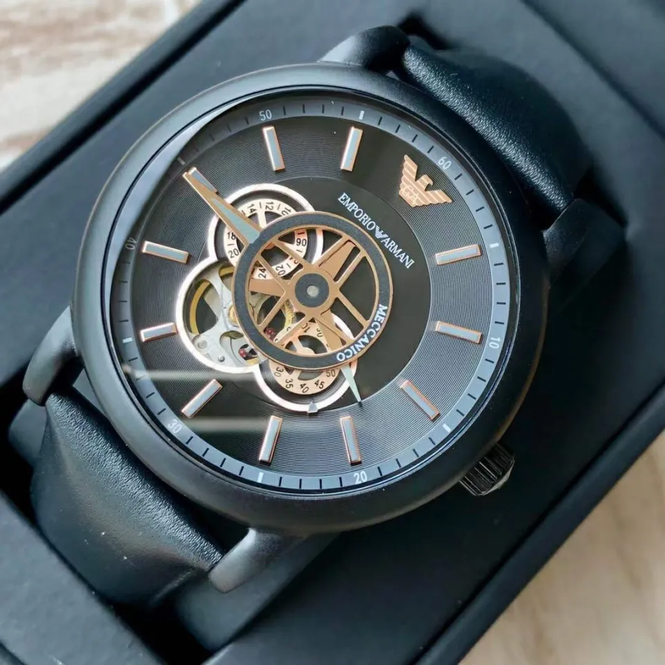 100% Original) Emporio Armani AR60012 Automatic Black-Tone