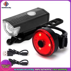 Vodool Bike Tail Light & Headlight Bike Rear Light Waterproof Bike Front Light Rechargeable LED Riding Warning Light 3 Modes for Outdoor Cycling
