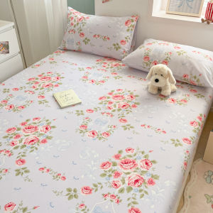 Dansunreve ผ้าปูที่นอนผ้าฝ้าย 100% 800tc 360 มุมพอดีไม่เปลี่ยน 3 ฟุต 3.5 ฟุต 5 ฟุต 6 ฟุต 6.5 ฟุต ดอกไม้ ผ้าปูที่นอน ระบายอากาศ