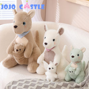 JOJO CASTLE 25/35/45cm Cute Mother Child Kangaroo Plush Toys Kawaii Kangaroo Plushie Pillow Stuffed Dolls for Children Baby
