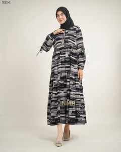 NMR Midi Dress Rayon Viscose Kerut Vol 2398-1