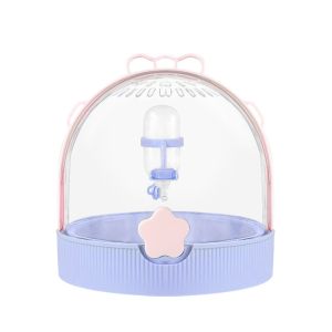 OUTOPEN Không gian rộng lớn Lồng Chuẩn Bị Di Chuyển Cho Chuột Hamster Lưới thoáng khí Trong suốt Lồng vận chuyển động vật nhỏ Nhẹ Khoảng trống lớn Hộp đựng vẹt Du lịch ngoài trời