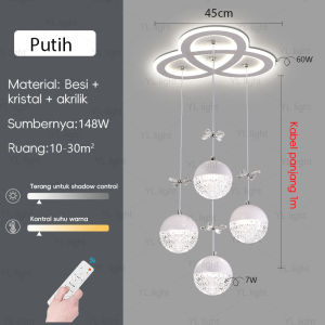 Restoran kristal chandelier kamar tidur mewah cahaya dekoratif kreatif modern meja makan rumah Lampu langit cahaya pendant rumah bar chandelier 12