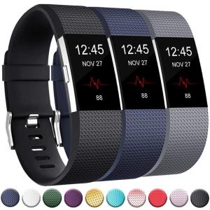 3 PCS Replacement Straps Bands for Fitbit Charge 2 Women Men Adjustable Classic Wristbands for Fitbit Charge 2 Large Small