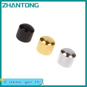 ZHANTONG 1ชิ้นลูกบิดปรับเสียงเบสกีต้าร์ไฟฟ้า ลูกบิดปรับเสียงปรับเสียงได้พร้อมฝาปิดชิ้นส่วนกีตาร์ลูกบิดแบบกดพร้อมรูอุปกรณ์กีตาร์