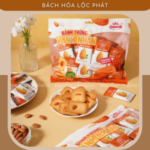 Bánh Trứng Hạnh Nhân Nguyên Hạt - 1 Gói 300g 26 Cái - Thơm Vị Bơ Hạnh Nhân Hạt Giòn Rụm - Bách Hóa Lộc Phát