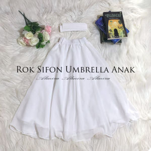Rok Anak Anak Perempuan Panjang 5 7 9 tahun Sifon Ceruty Umbrella Skirt Model Payung Lebar