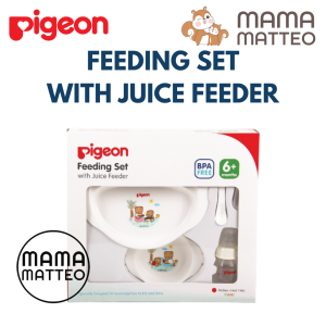 PIGEON Feeding Set With Juice Feeder / Peralatan Makan Bayi / Alat Makan Set MPASI Pigeon BANDUNG